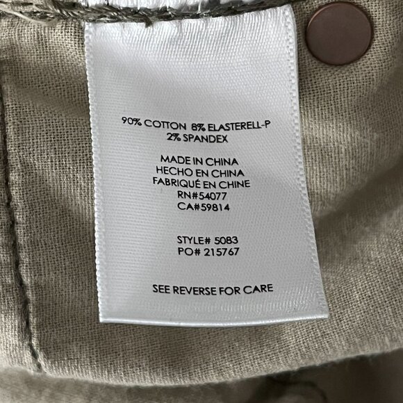 Cabi Jeans Size 4 Skinny Stretch Ditsy Olive Green Printed Denim Pants Casual - Picture 12 of 12